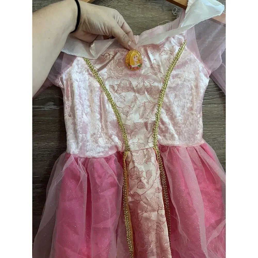 Disney Store Girls Sleeping Beauty Pink Aurora Princess Dress Costume Size 4 - Picture 5 of 9